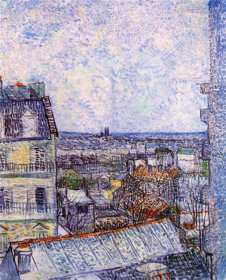 View Of Paris From Vincent S Room In The Rue Lepic 1887